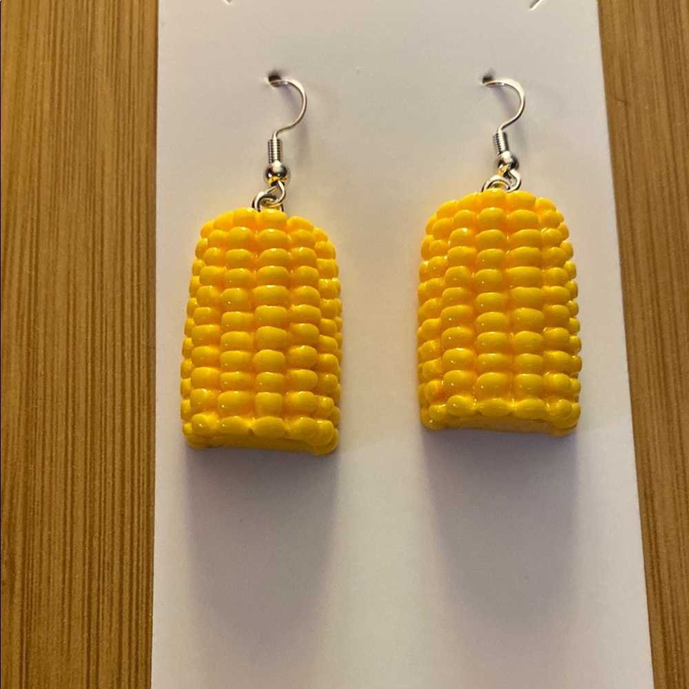 Vibrant Yellow Corn Earrings